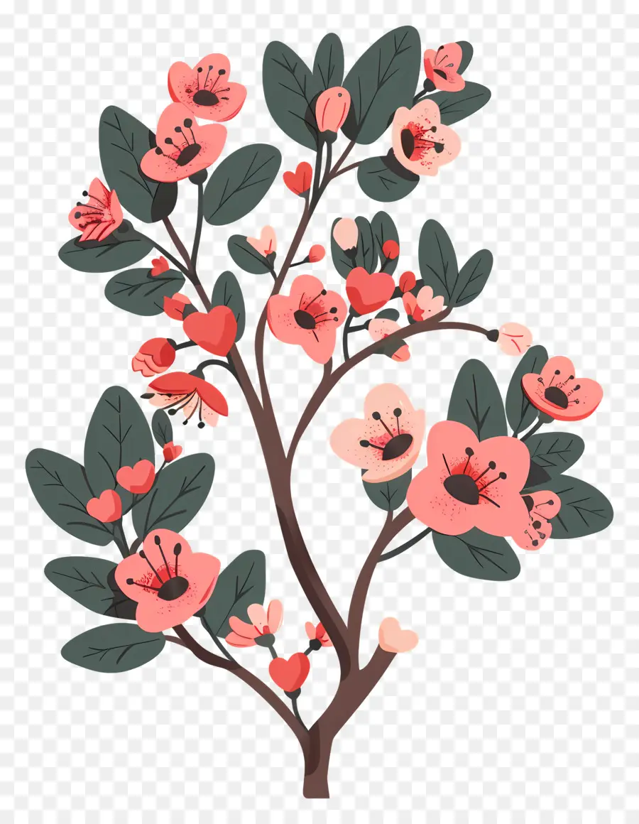 Flores De Primavera，Árbol De Flor Rosa PNG