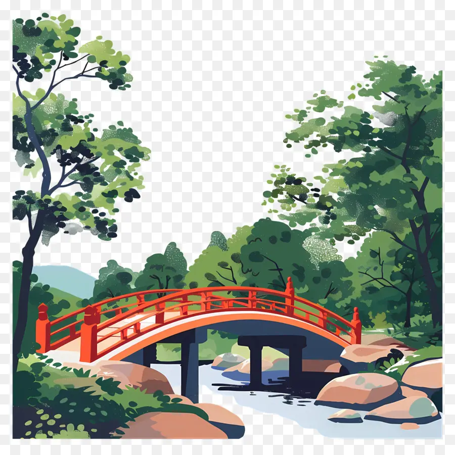 Puente Del Parque，Puente Rojo PNG