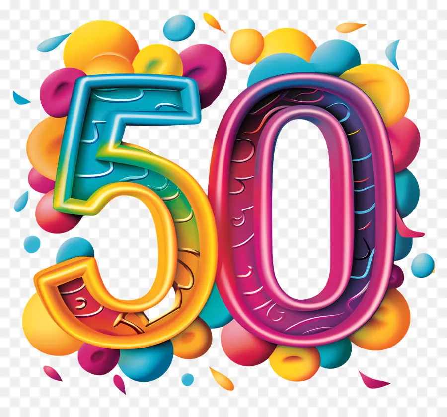 Número 50，Colorido PNG