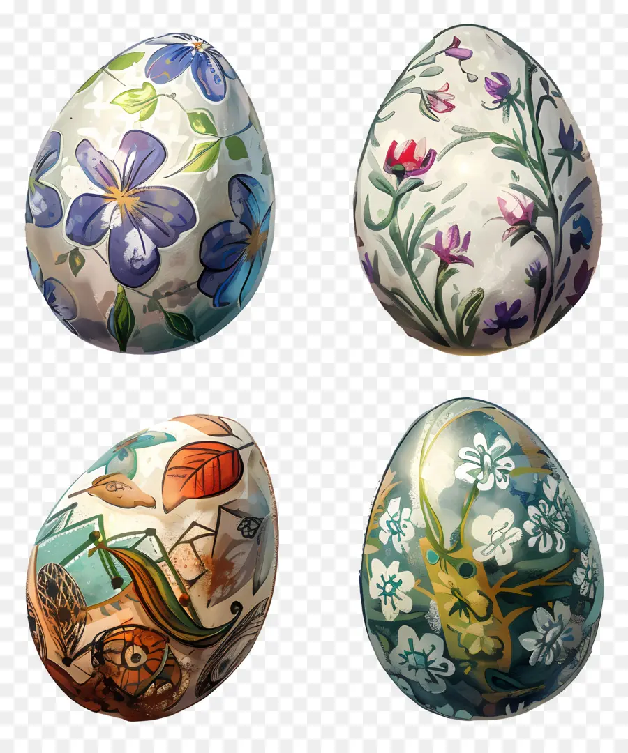 Los Huevos De Pascua，Huevos Pintados A Mano PNG