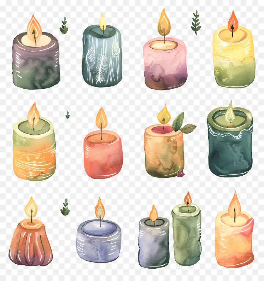 Velas，Acuarela Velas PNG