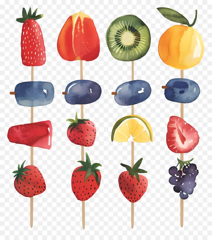 Brochetas De Fruta，La Sandía PNG