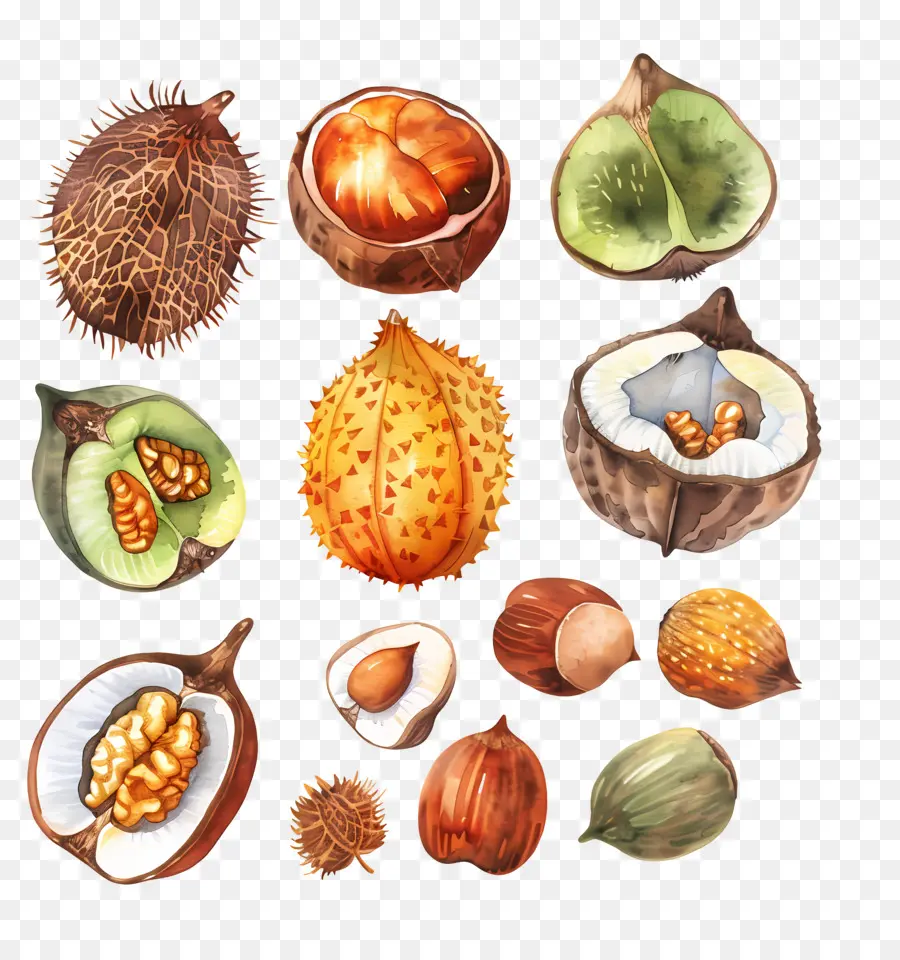 Castañas，Tropical Fruits PNG