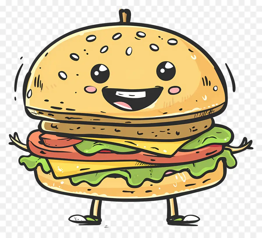 De Dibujos Animados De La Hamburguesa，Personaje De Dibujos Animados PNG