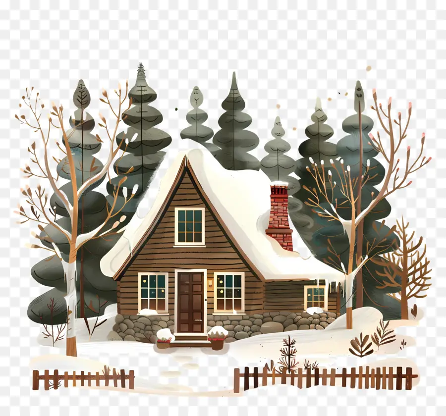 Casa De Invierno De Nieve，Cabina PNG