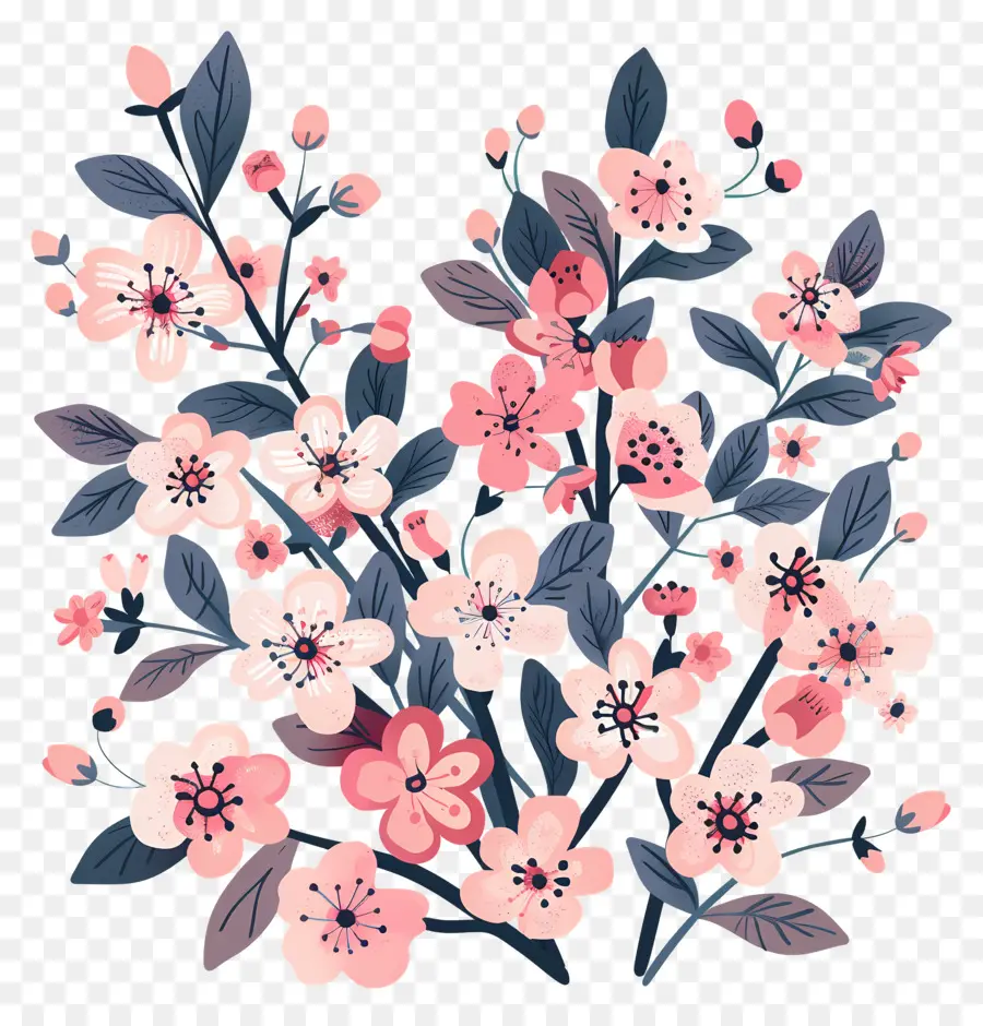 Flores De Primavera，Ilustración De La Flor PNG