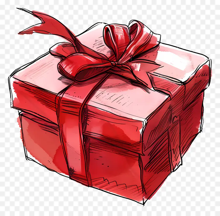 Rojo De Regalo，Rojo De La Caja De Regalo PNG