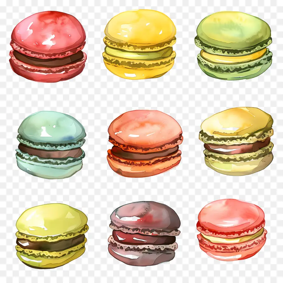 Macarons，Pasteles PNG