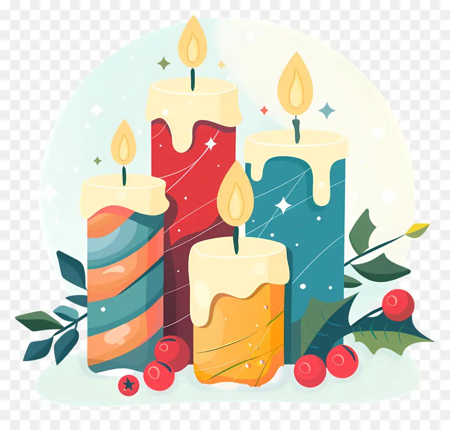 Velas De Navidad，Invierno PNG