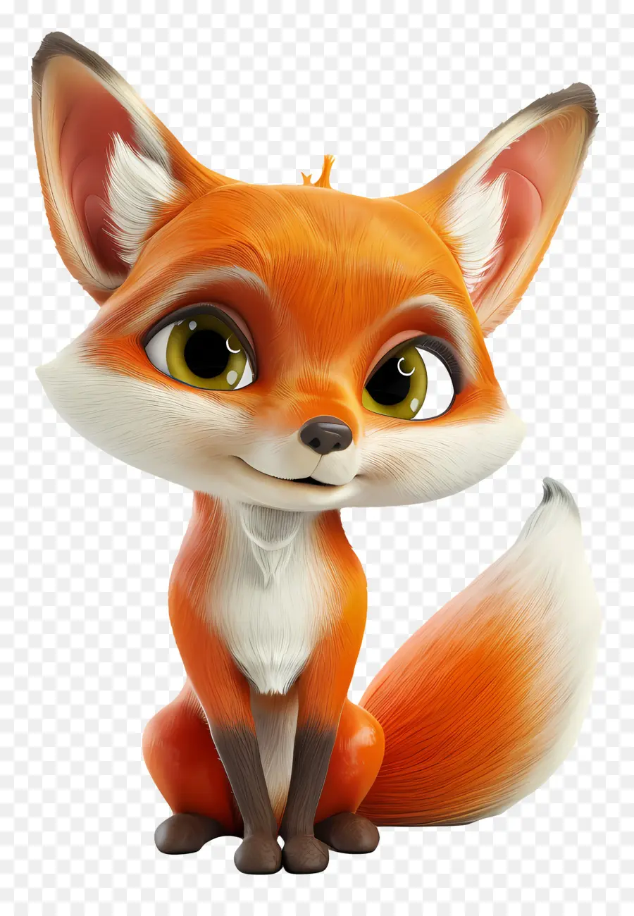 Little Fox 3d，Zorro Rojo PNG