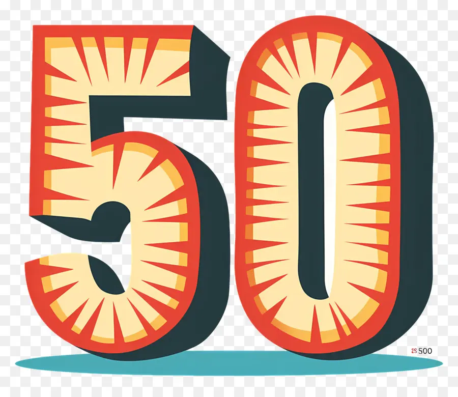 Número 50，Diseño Retro PNG