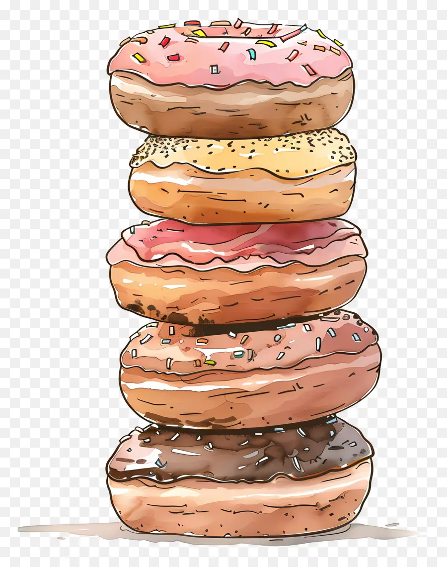 Pila De Donas，Donuts PNG