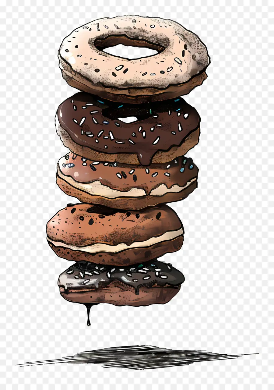 Pila De Donas，Donuts PNG