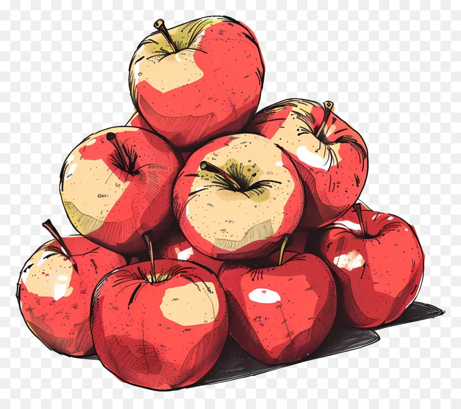 Pila De Manzanas，Las Manzanas Rojas PNG