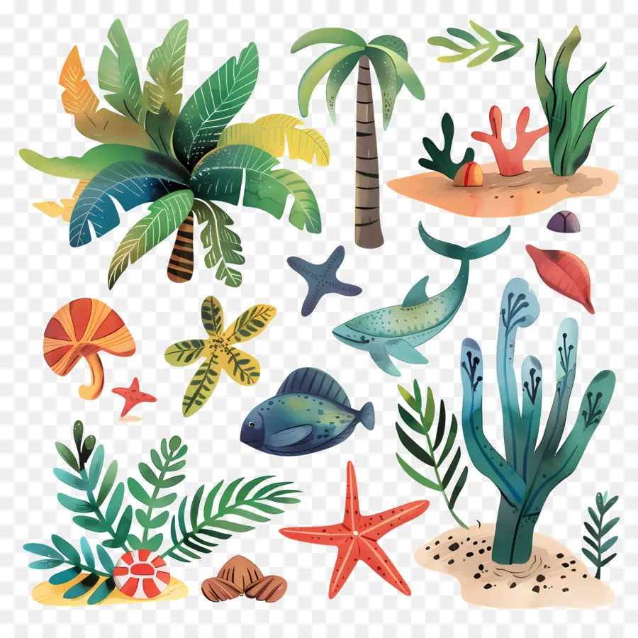 Playa，Plantas Tropicales PNG