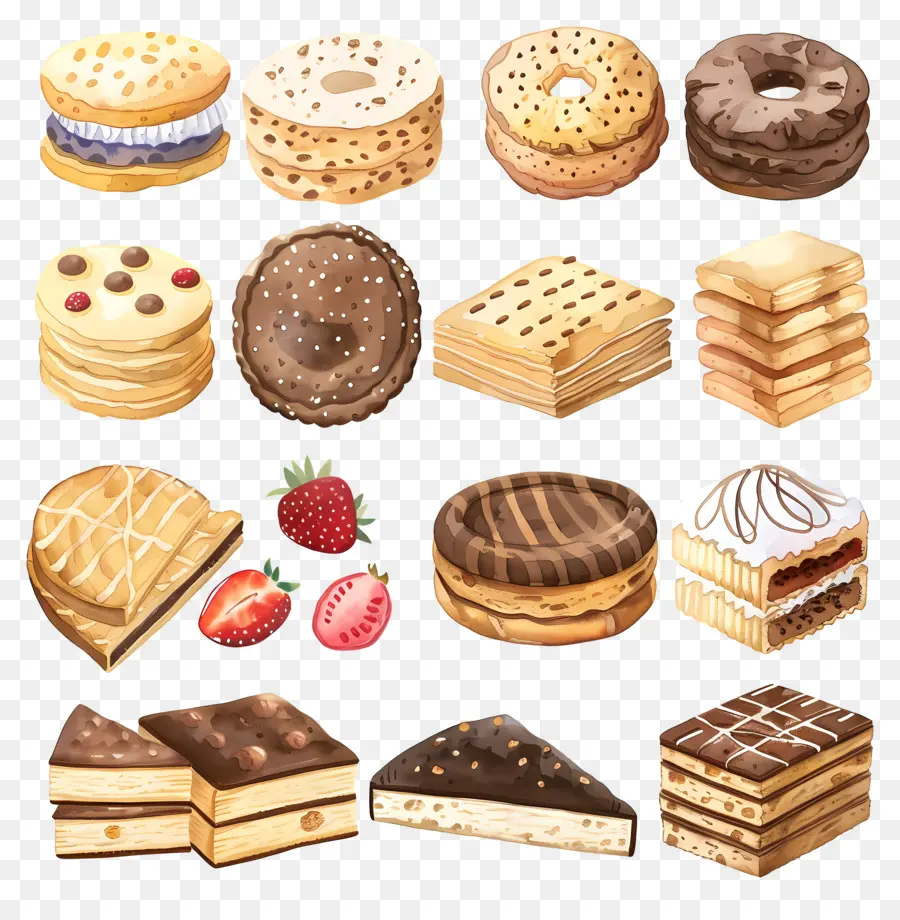 Galletas，Postres PNG