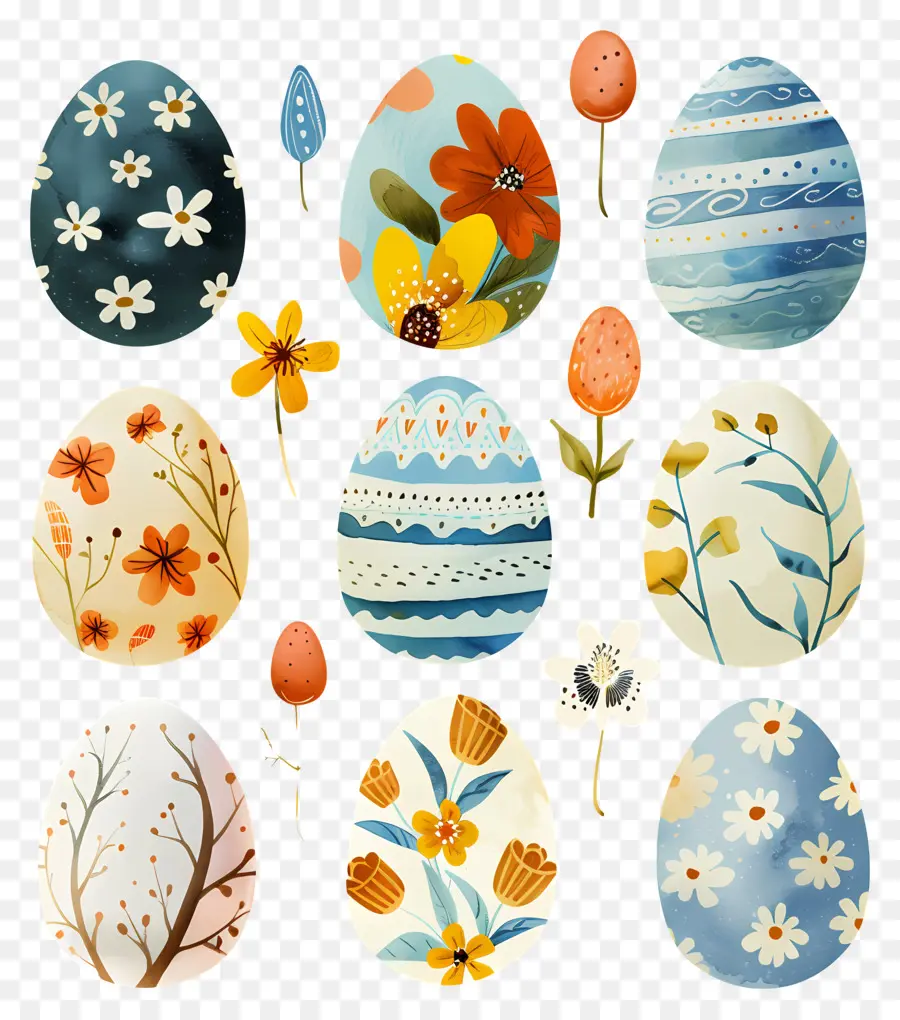 Los Huevos De Pascua，Acuarela PNG