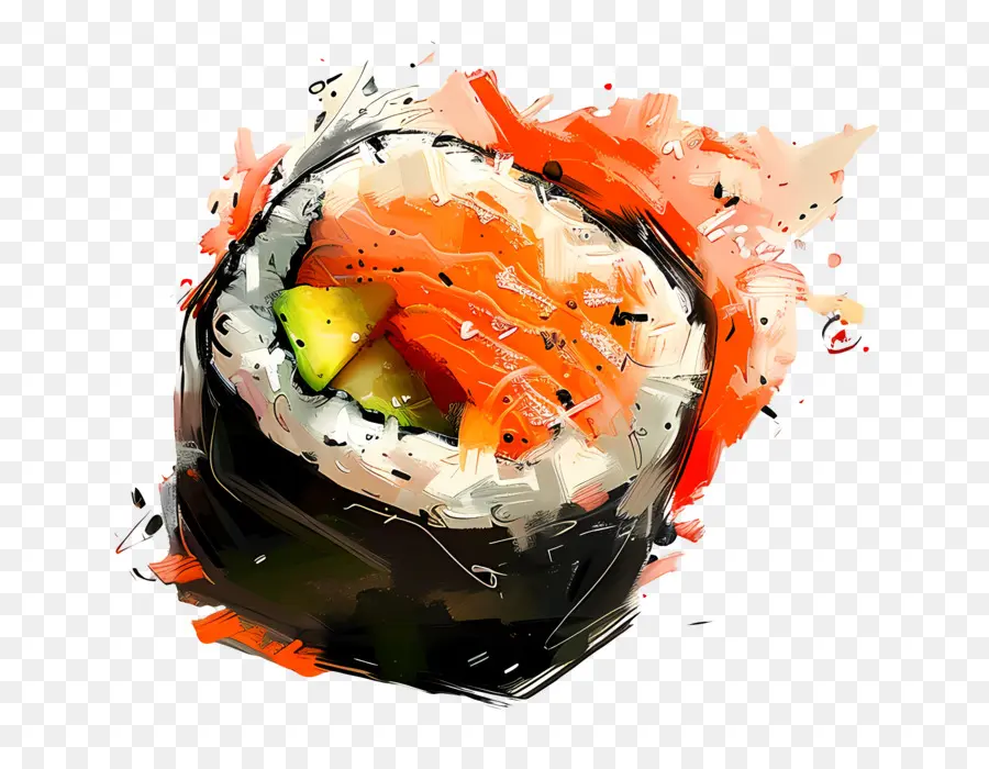 Sushi，Pintura A La Acuarela PNG