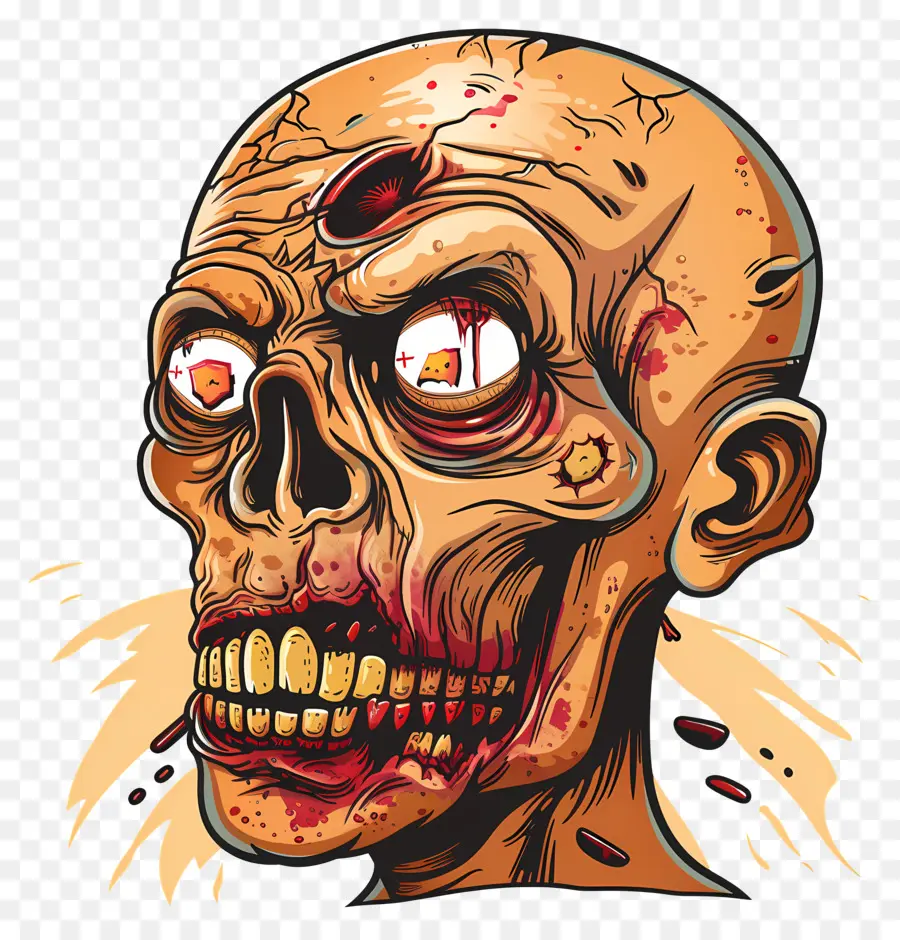 Cabeza De Zombi，Horror PNG