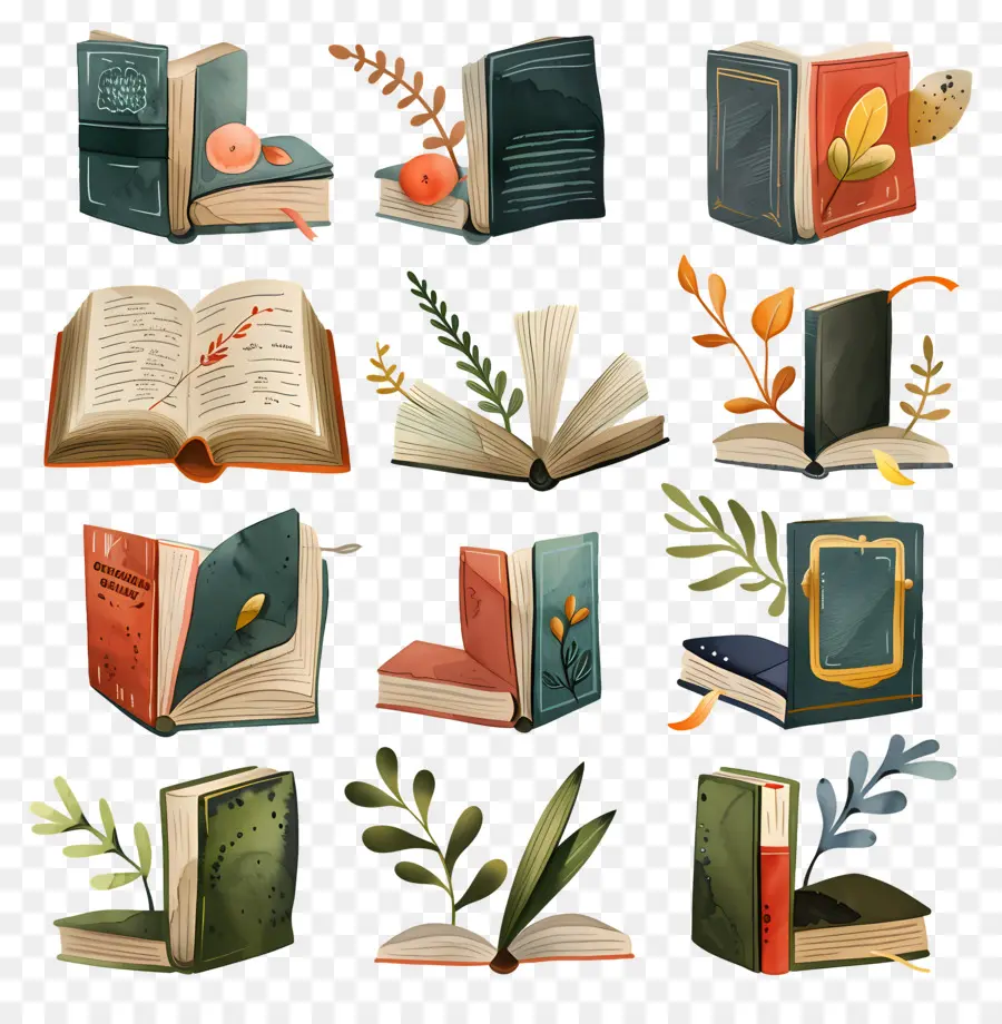 Libros，Hojas PNG