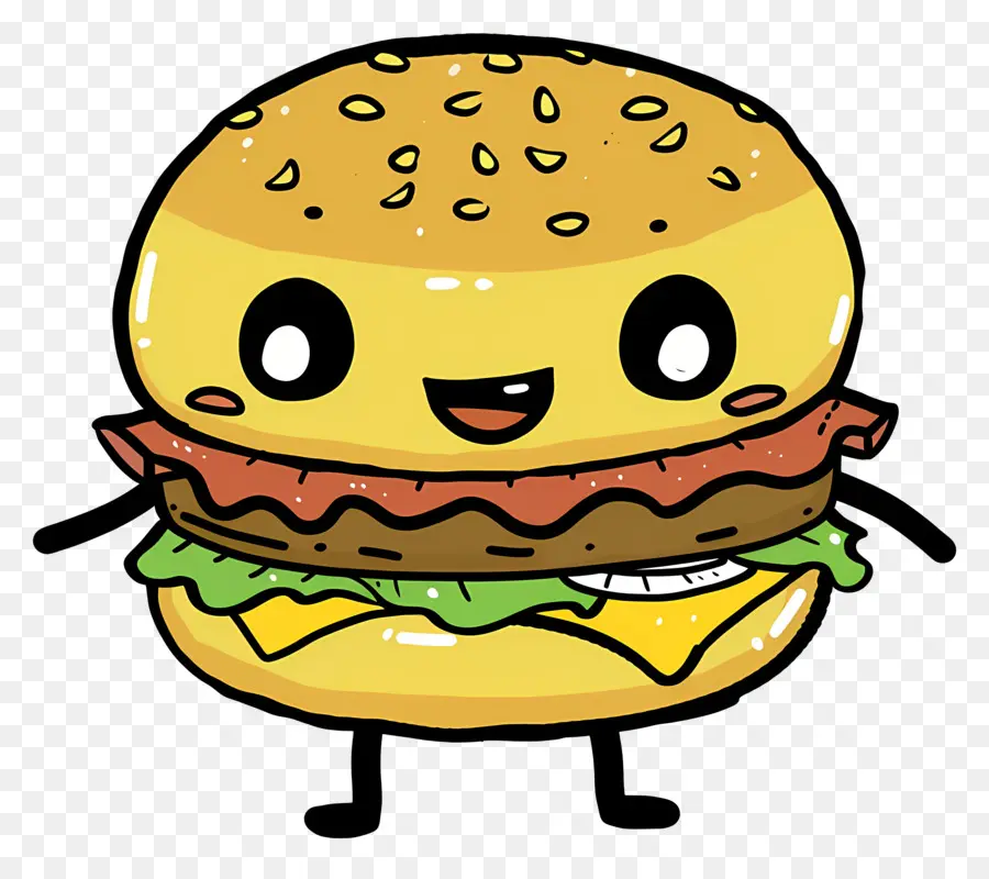 De Dibujos Animados De La Hamburguesa，Hamburguesa Sonriente PNG