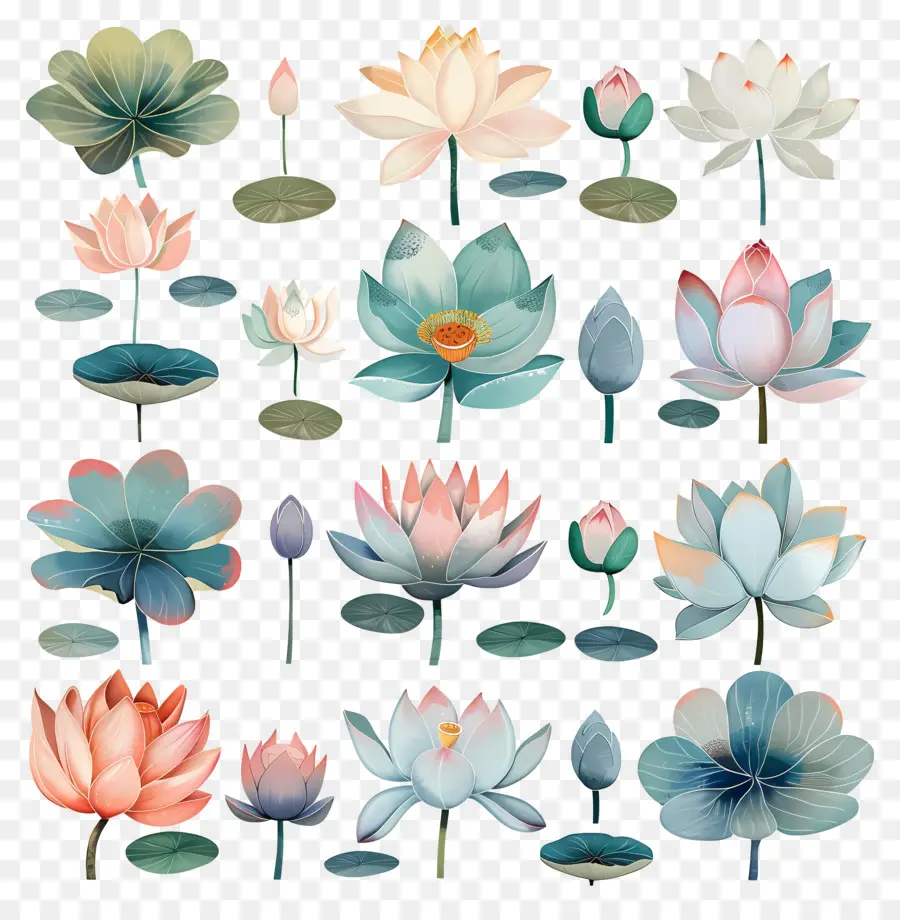 Lotus，Las Flores De Loto PNG