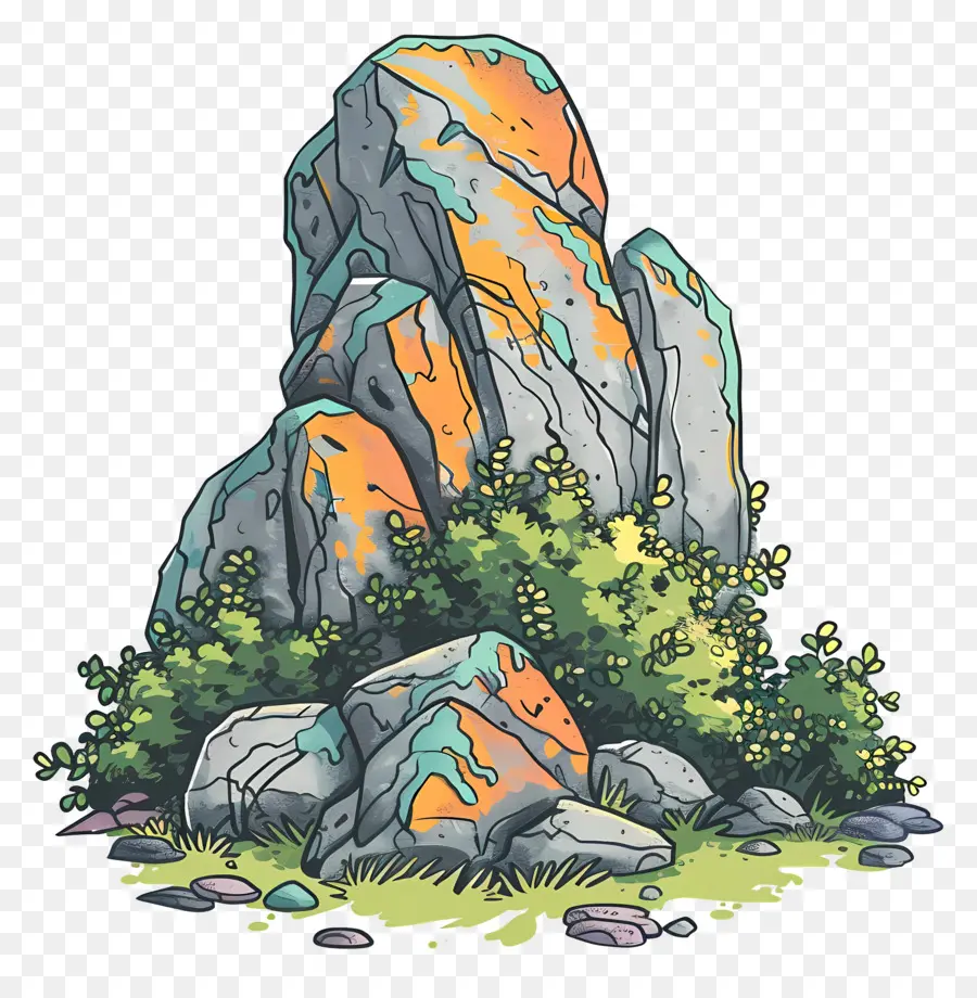 Mossy Rock，Formación De Roca PNG