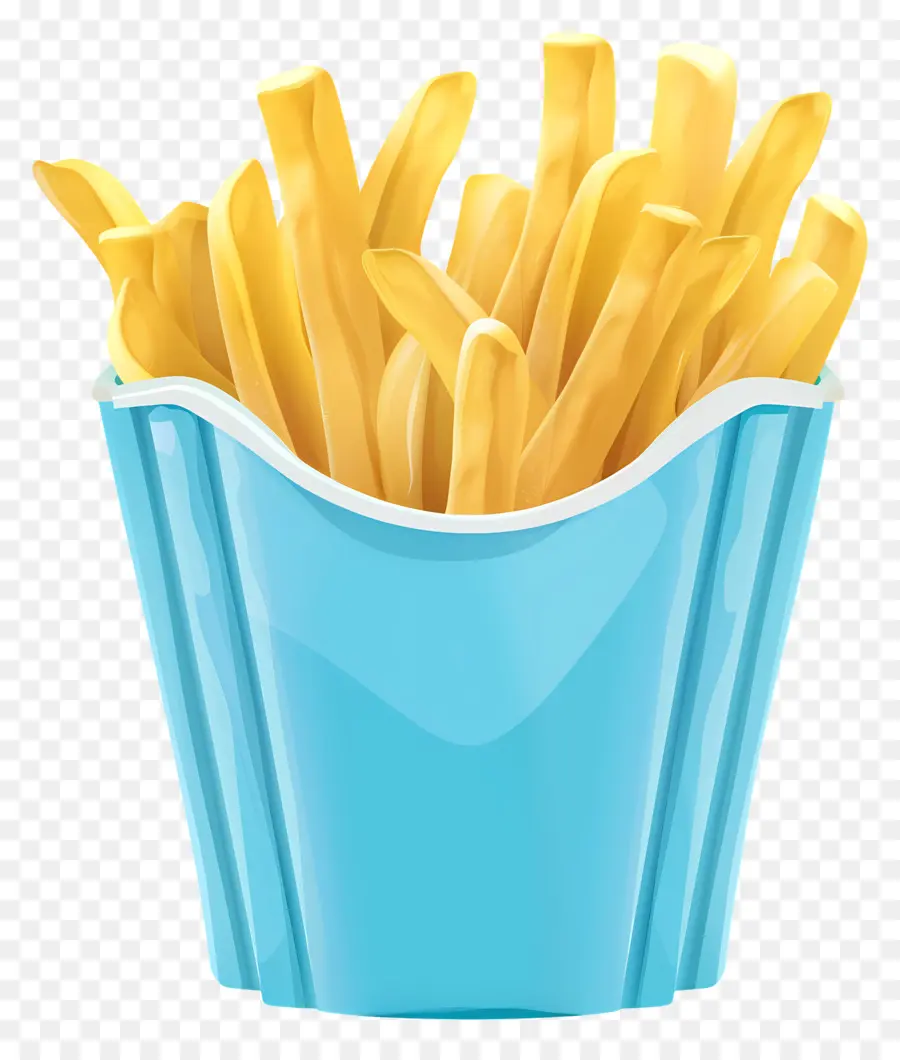 Las Papas Fritas，Tazón De Plástico Azul PNG