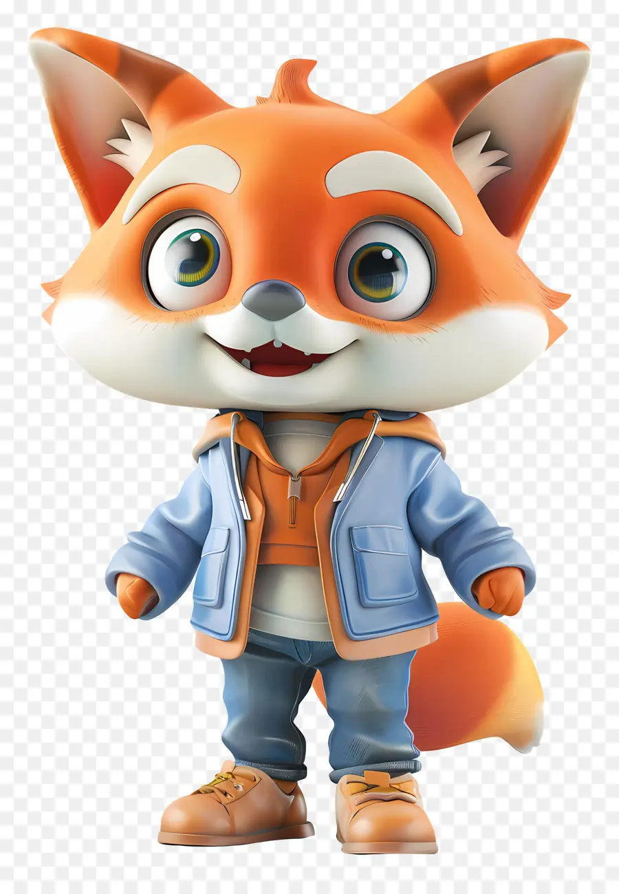 Little Fox 3d，De Dibujos Animados De Fox PNG