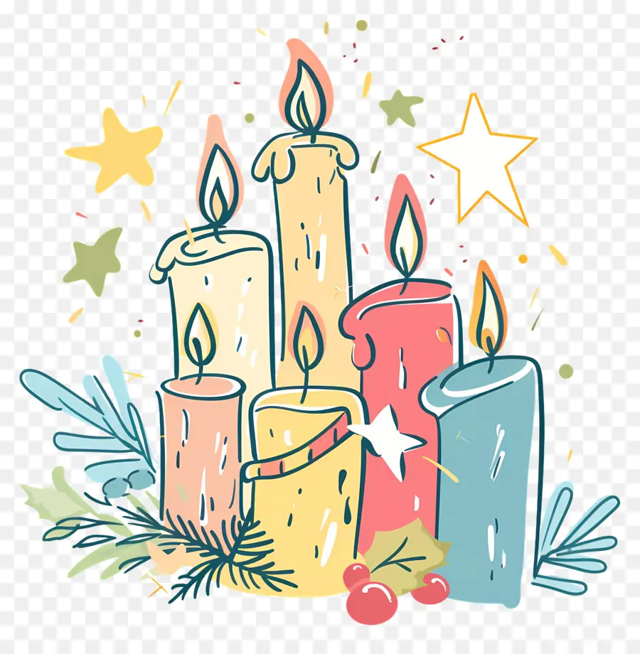 Velas De Navidad，Decoraciones De Navidad PNG