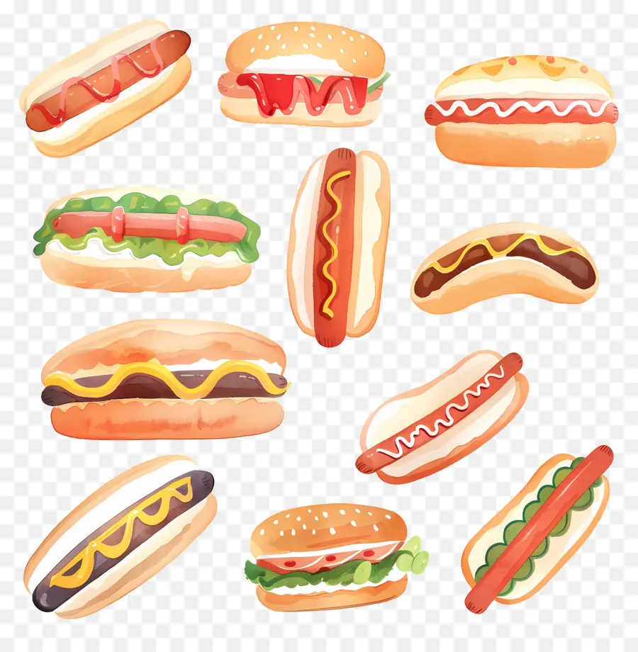 Los Perros Calientes，Sausages PNG