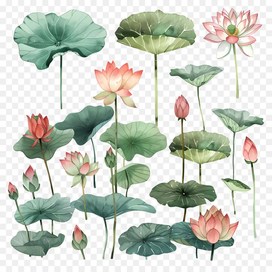 Lotus，Las Flores De Loto PNG