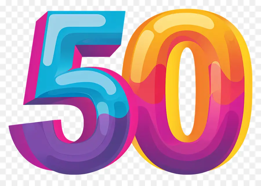 Número 50，Forma Geométrica PNG