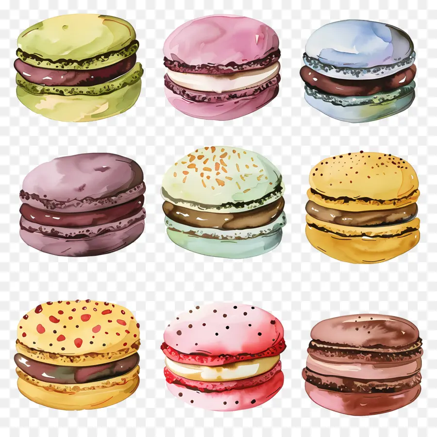 Macarons，Postres PNG