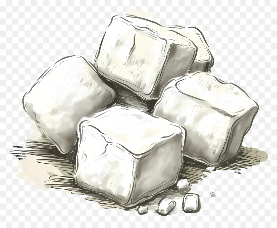 Caramelos De Malvavisco，Cubos De Azúcar PNG