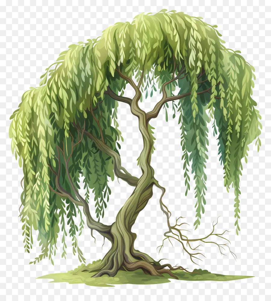 árbol De Sauce，Hojas Verdes PNG