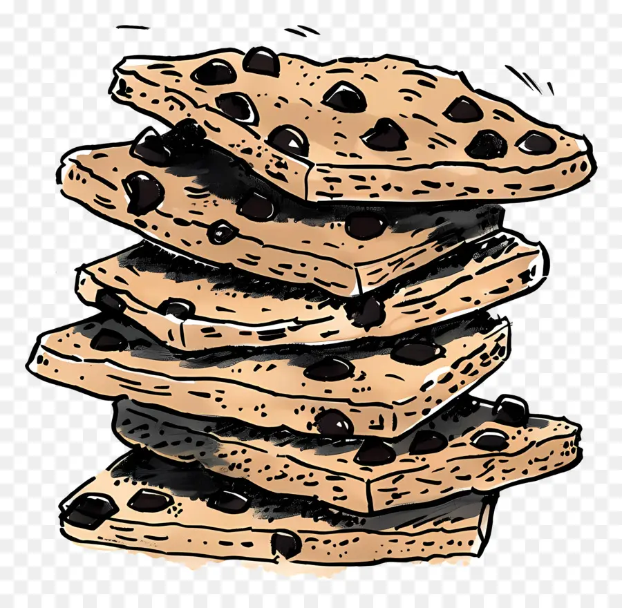 Pila De Galletas，Galletas Con Chispas De Chocolate PNG