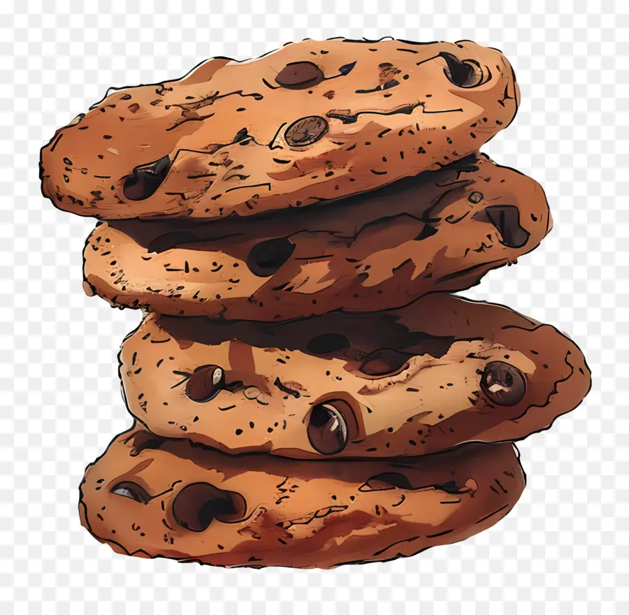 Pila De Galletas，Galletas Con Chispas De Chocolate PNG