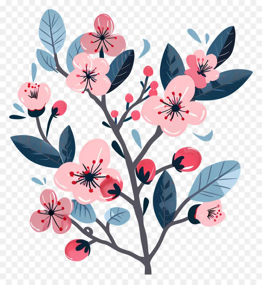 Flores De Primavera，Colorido árbol PNG