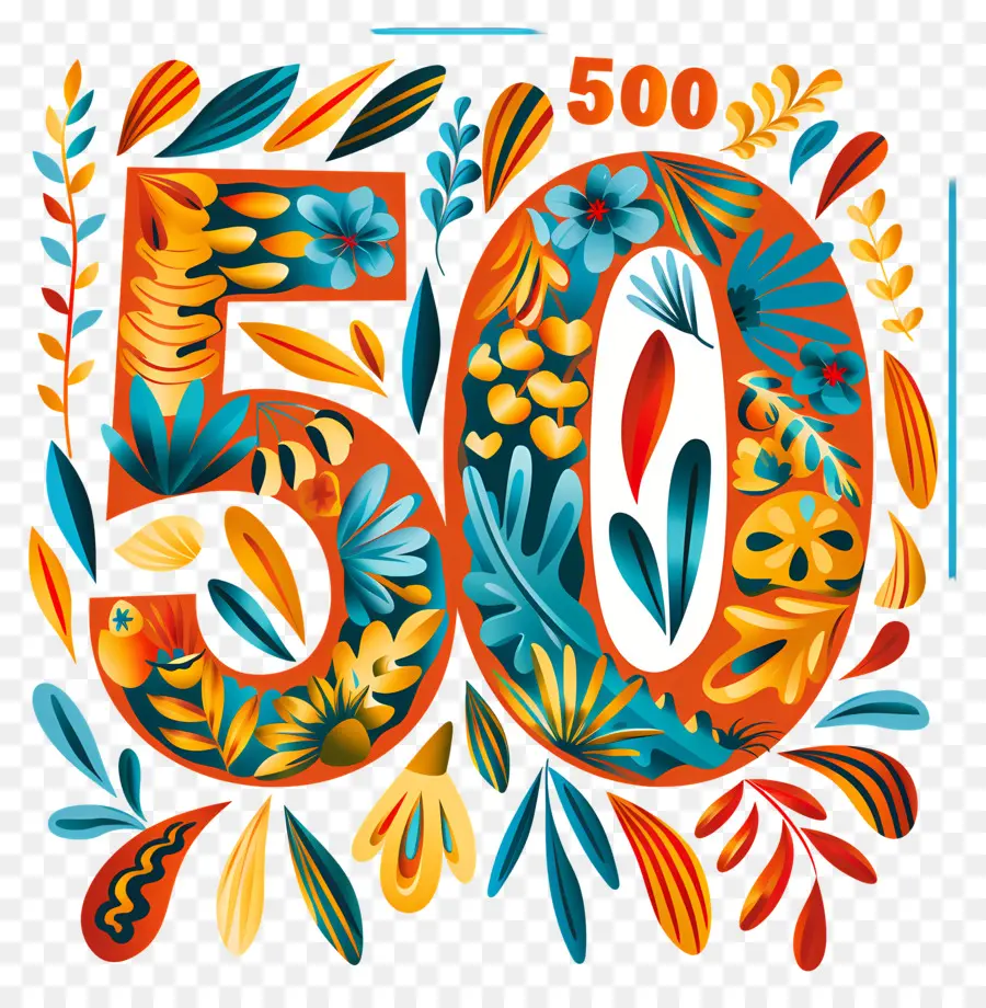 Número 50，Flower Art PNG