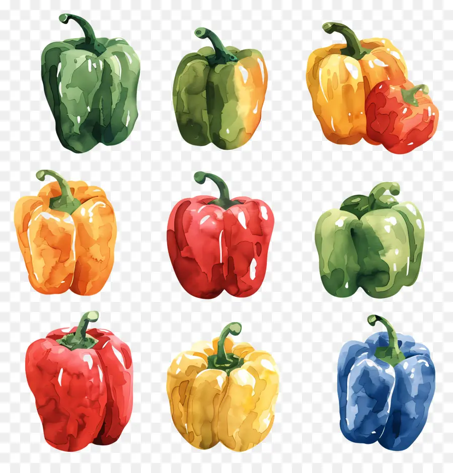 Bell Peppers，Pintura PNG