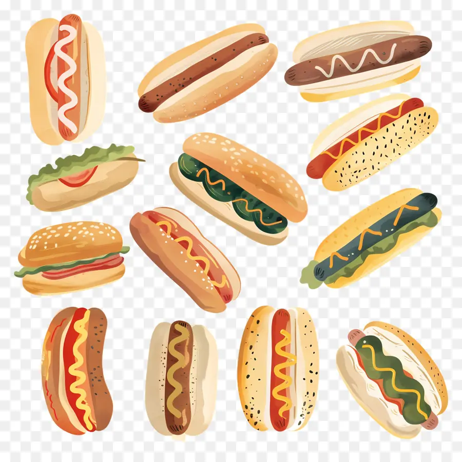 Perros Calientes，Bollos PNG