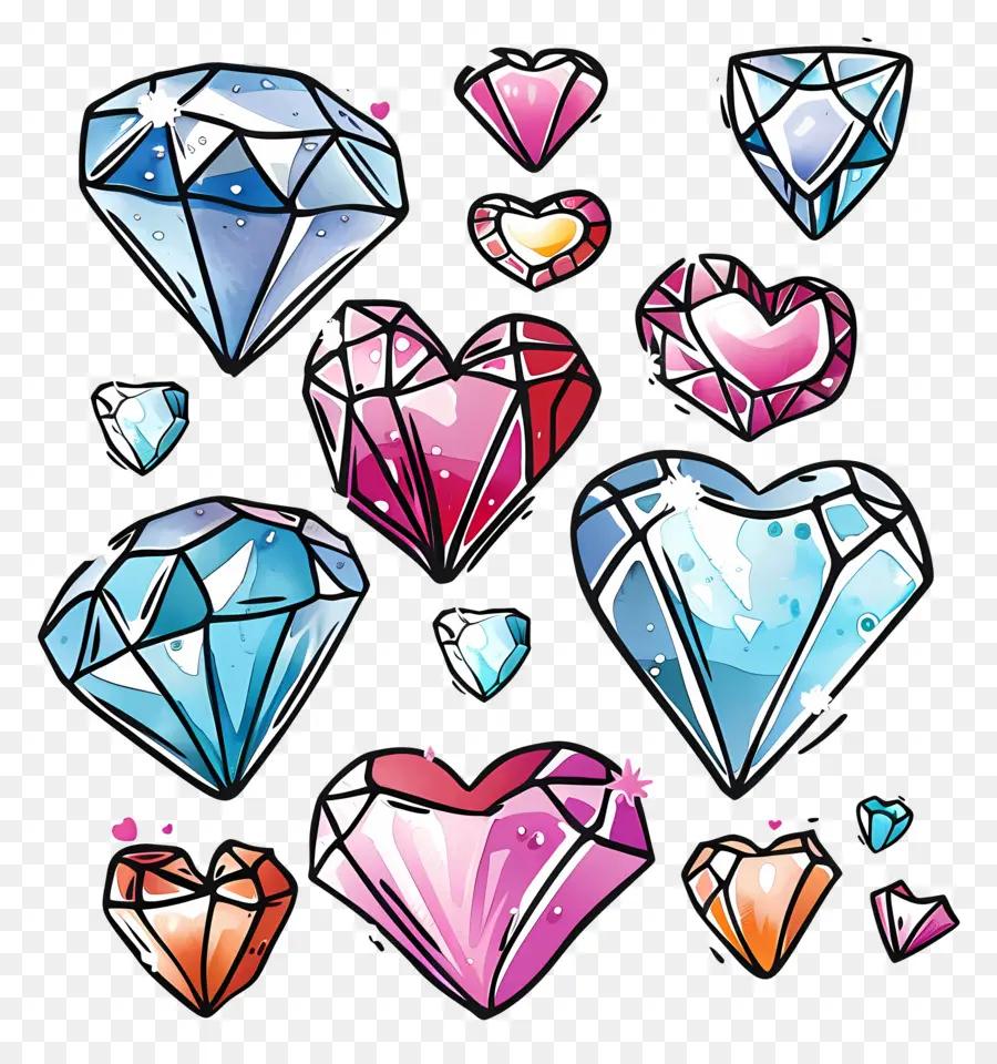 Los Diamantes，Diamantes En Forma De Corazón PNG