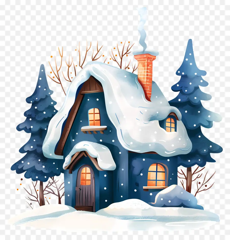 Casa De Invierno De Nieve，Invierno PNG