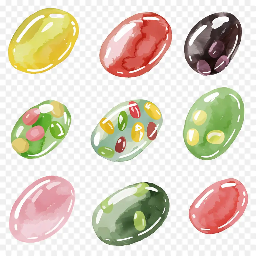 Jelly Beans，Pinturas Acuarela PNG