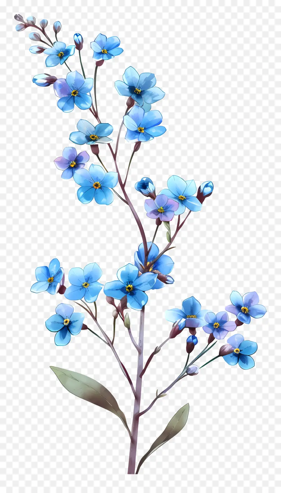 Flores De Color Azul，Flor Azul PNG