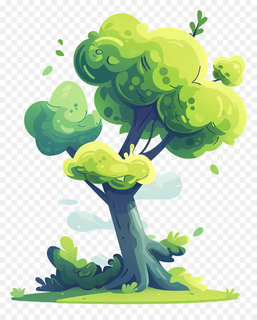 árbol Cubierto De Musgo，Dibujos Animados De árbol PNG