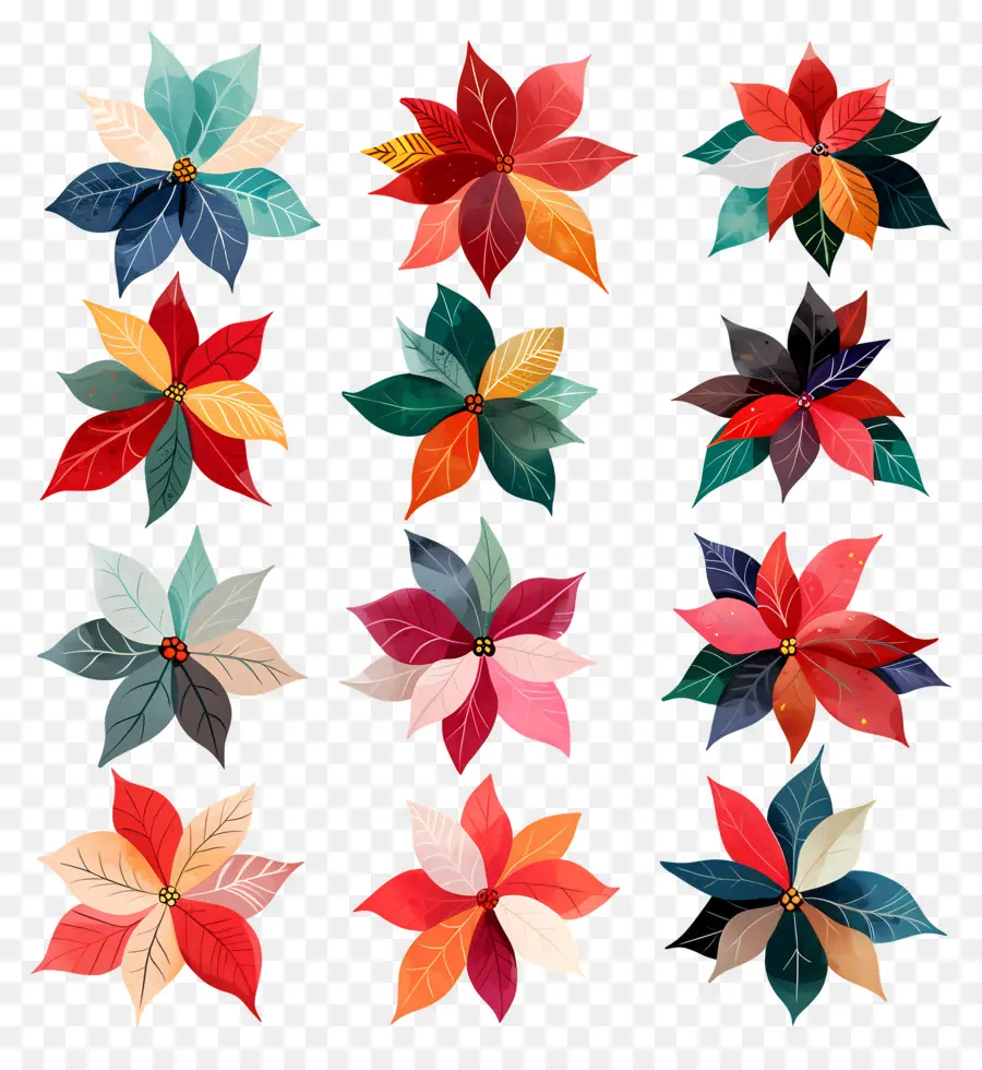 La Flor De Pascua，Flores De Papel PNG