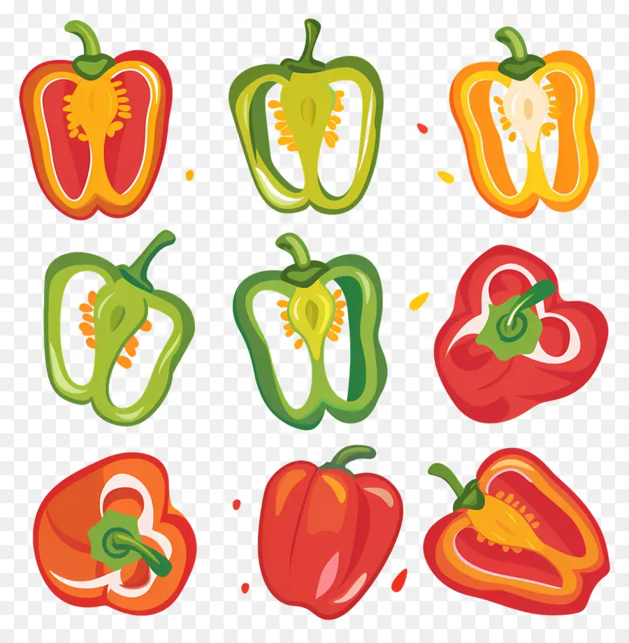 Rodajas De Pimiento，Pimientos Rojos PNG