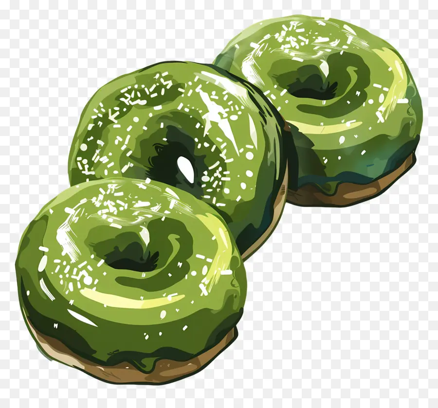 Donas De Matcha，Donas Verdes Acristaladas PNG